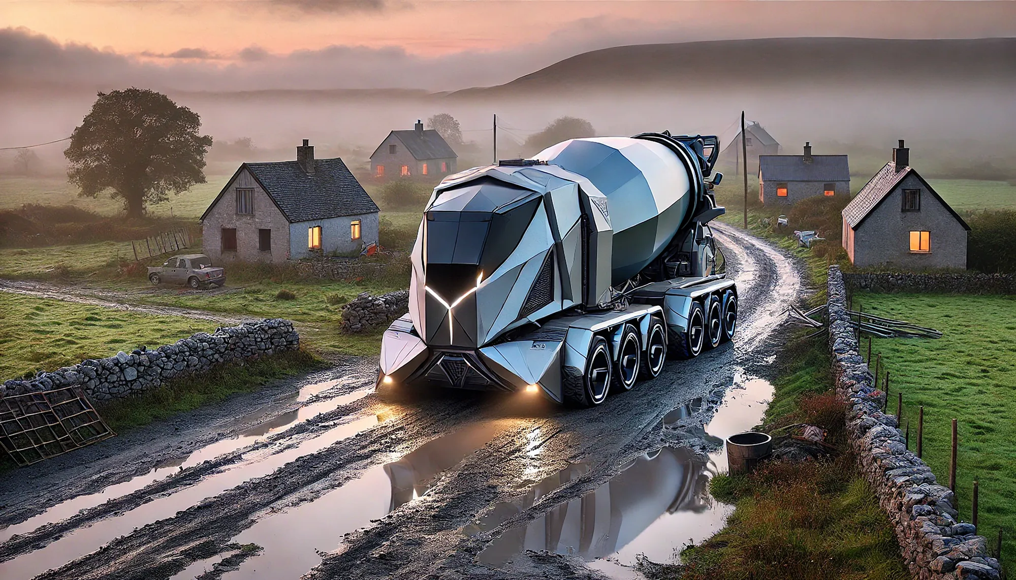 Wenn der Betonmischer Tesla fährt
